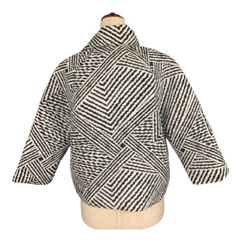 Stylish Black White Bold Abstract Pattern Jacket … - image 3